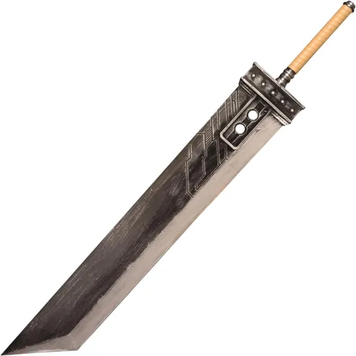 Vista 4 de Espada grande de 139.7 cm de Cloud Strife de fantasía, espada buster para cosplay, espada de poliuretano de doble mano, espada ancha