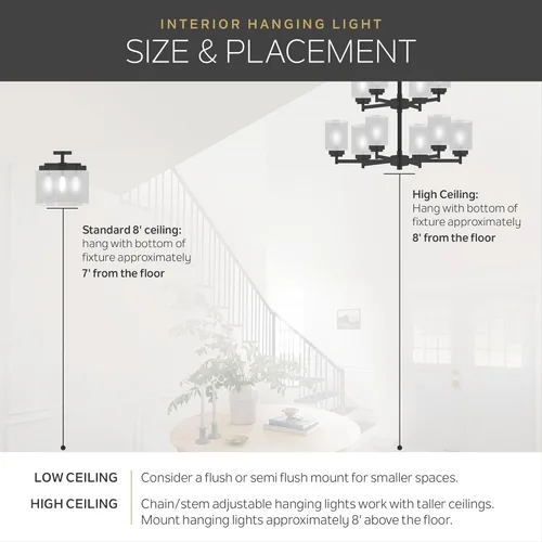 Vista 3 de Kichler Hendrik 15" 2 luces semi empotradas con cristal grabado de color ámbar claro Olde Bronze®