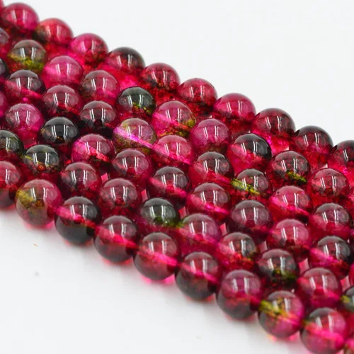 Vista 17 de 6mm Cuentas Redondas de Granate para Hacer Joyería DIY, Poder Curativo de Cristal, Piedras Preciosas Sueltas para Hacer Pulseras y Collares, Hilo
