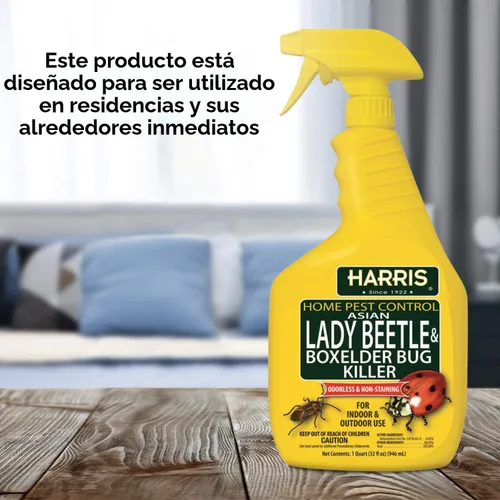 Vista 6 de Harris Asian Lady Beetle and Box Elder Killer, spray líquido con fórmula residual extendida sin olor y sin manchas (32 onzas)