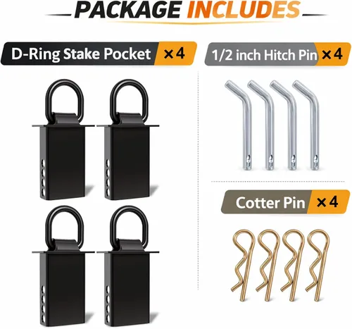 Vista 6 de Bolsa de estaca para remolque con anillo en D de 16200 libras de alta resistencia ajustable y removible, bolsa de estaca con anillo en D