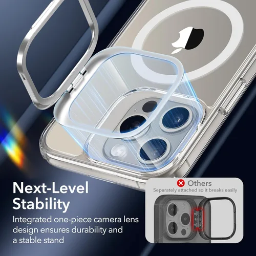 Vista 9 de ESR Funda para iPhone 15 Pro Max, Compatible con MagSafe, Funda Protectora Transparente de Grado Militar para iPhone 15 Pro Max, Funda de Teléfono