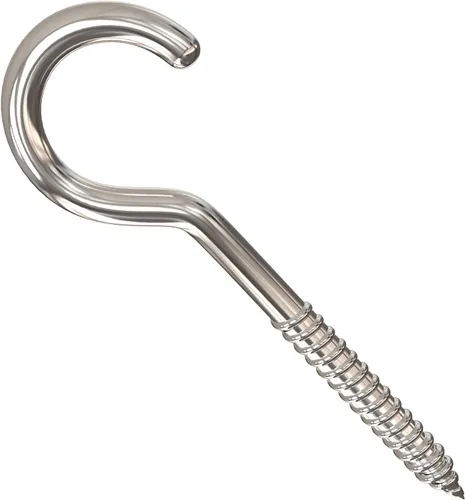 Vista 4 de Axe Sickle Gancho de tornillo grande resistente de 3 pulgadas Gancho de techo Gancho de taza de plata 20 piezas