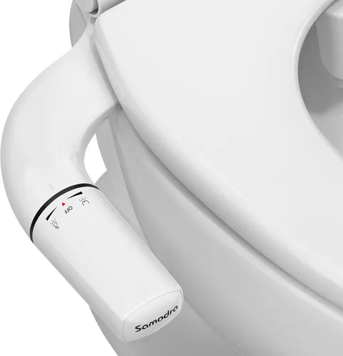 Vista 3 de SAMODRA - Accesorio de bidé ultrafino para inodoro – Doble boquilla (lavado frontal y trasero) Bidés higiénicos para inodoros existentes