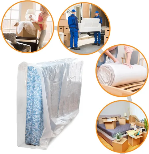 Vista 7 de Bolsa de colchón para mudanza, bolsa de almacenamiento de colchón, funda de colchón tamaño King de 5 mil 1 Protector de colchón resistente e