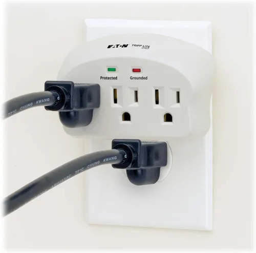 Vista 5 de Eaton Tripp Lite SK3-0 Extensor de Tomacorriente de Pared Multi-Enchufe Protector contra Sobretensiones, 3 Tomacorrientes, Clasificación de 660