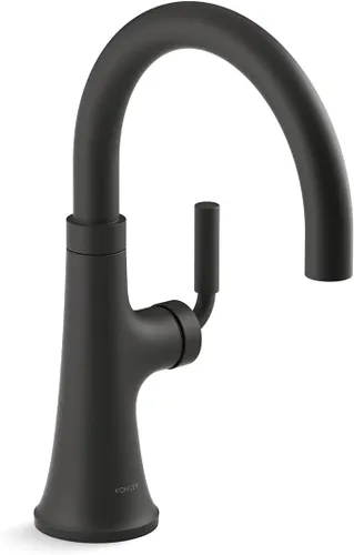 KOHLER 23767-BL Grifo de tono de barra de cocina de un solo mango, grifo de fregadero de preparación, grifo de barra húmeda, grifo para fregadero de