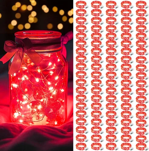 Vista 31 de AIKEI Paquete de 12 luces LED de hadas que funcionan con pilas, guirnaldas de luces impermeables de 7 pies, 20 luces LED de luciérnagas estrelladas