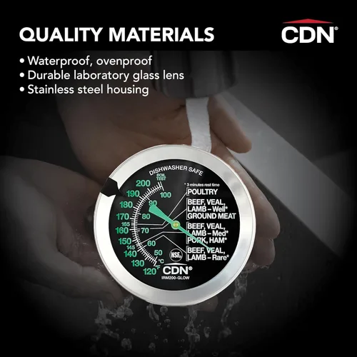 Vista 8 de CDN IRM200-Glow Proaccurate Carne/Aves de corral termómetro a prueba de horno-NSF Certificado, Large Dial-GLOW Meat/Poultry, A, Not Applicable