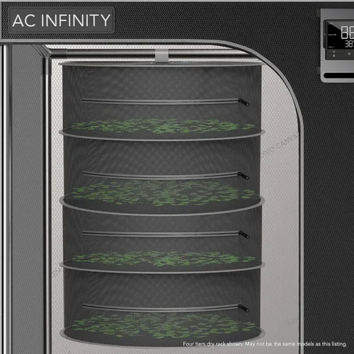 Vista 6 de AC Infinity Rejilla de secado de hierbas, red de malla colgante de 2 capas para plantas, semillas y brotes, 18 pulgadas de diámetro para carpas