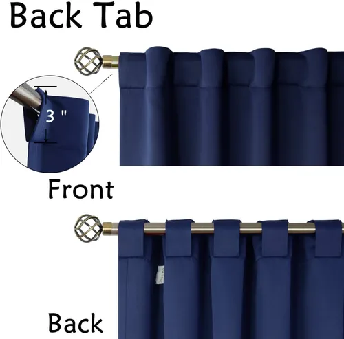 Vista 3 de BGment - Cortinas que bloquean la luz con bolsillo para cortinero y pestaña trasera, para dormitorio, cortinas de oscurecimiento térmicas para sala