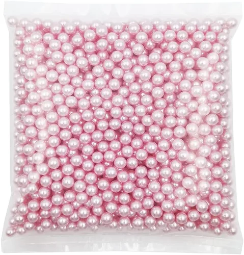 Vista 26 de INSPIRELLE 2600 perlas de imitación de ABS negras sin perforar para rellenos de jarrón, cuentas de maquillaje sin agujero de 0.236 pulgadas
