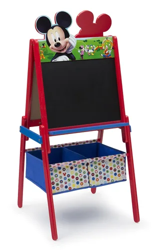 Vista 2 de Actividad de doble cara caballete de madera con almacenamiento, Mickey Mouse, Mickey Mouse