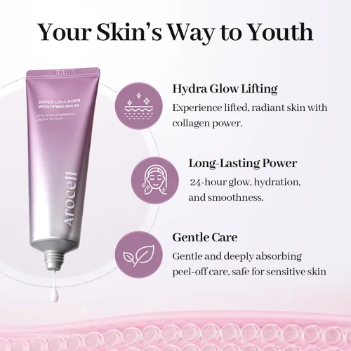 Vista 9 de AROCELL - Máscara de hidrogel de colágeno súper con envoltura de colágeno