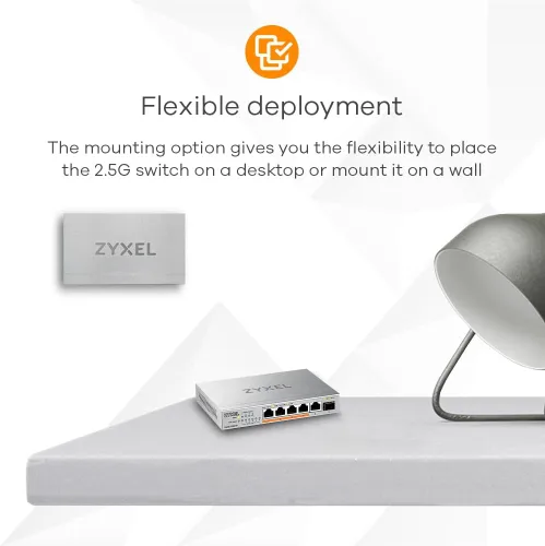 Vista 6 de Zyxel Switch de red de 5 puertos Switch Multi Gigabit de 2.5 Gb No administrado 5X 2.5G, 1 x 10G SFP+ Instalación fácil de conectar y usar