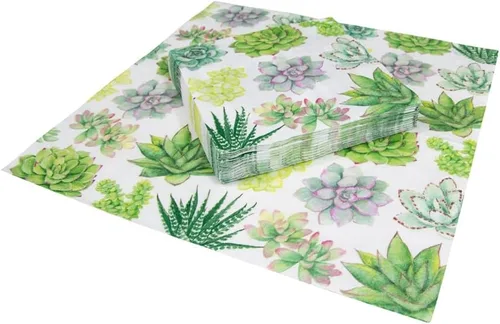Vista 5 de Caspari Servilletas de papel suculentas - 20 por paquete