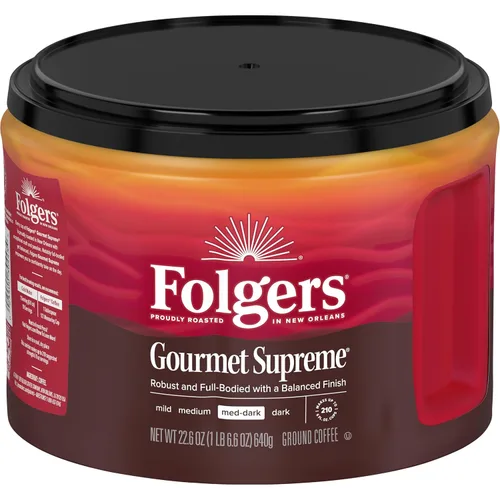 Vista 24 de Café molido Folgers Coffeehouse Blend, tostado medio-oscuro, 9.6 onzas