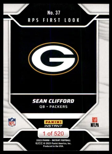 Vista 2 de Football NFL 2023 Panini Instant RPS First Look #37 Sean Clifford Packers