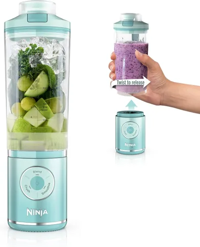 Vista 15 de Ninja Blast Max, licuadora portátil + Twist & Go, batido personal, mezcla, trituración de hielo, 3 programas, inalámbrico, recipiente extraíble
