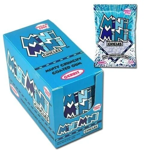 Gerrit 's Mini Chicles, chicles de menta sin azúcar, bolsas de 0.58 onzas, caja de presentación de 20 unidades