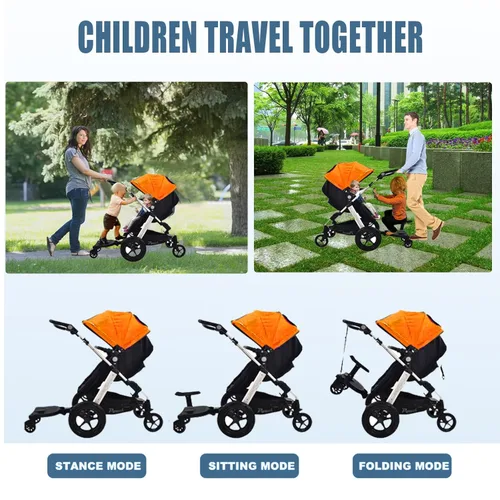 Vista 2 de Tabla universal para cochecito, tabla para cochecito, accesorio para cochecito para niños pequeños, para sentarse y estar de pie, tabla de pie