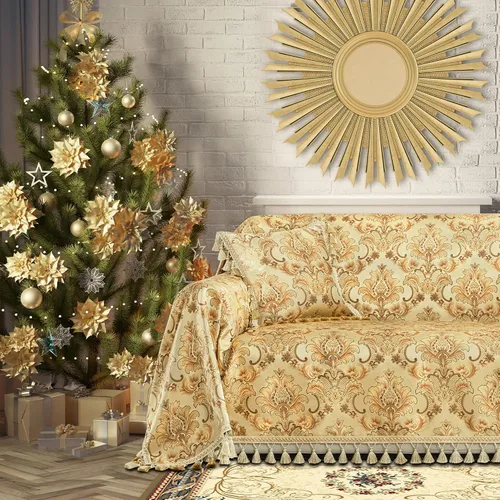 Vista 21 de Loom and Mill - Fundas clásicas de jacquard para sofá, 71 x 118 pulgadas, color negro Vintage Sofa Slipcovers Couch Covers for Sectional L
