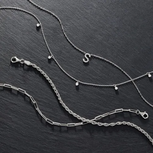 Vista 4 de Ross-Simons RS Pure - Collar de plata de ley con diamantes de 0,10 qt. t, Diamante, Diamante