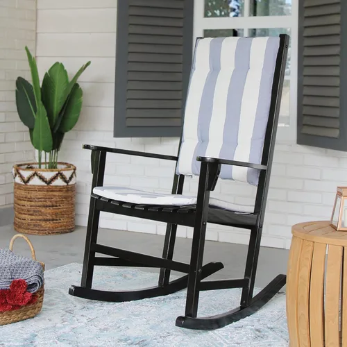 Vista 12 de Cambridge Casual Silla mecedora Bentley de madera maciza, color negro