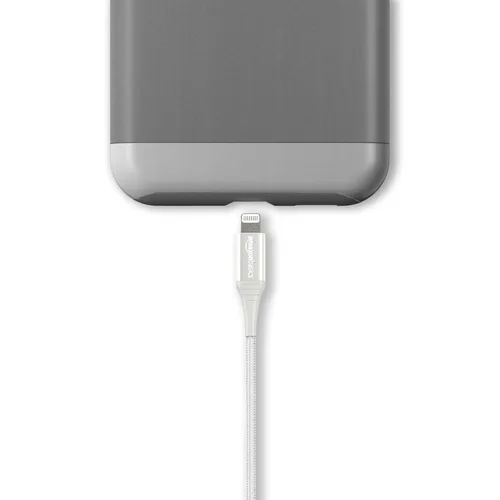 Vista 4 de Amazon Basics - Cable Lightning de nailon trenzado doble a USB, colección avanzada, cargador para iPhone certificado MFi