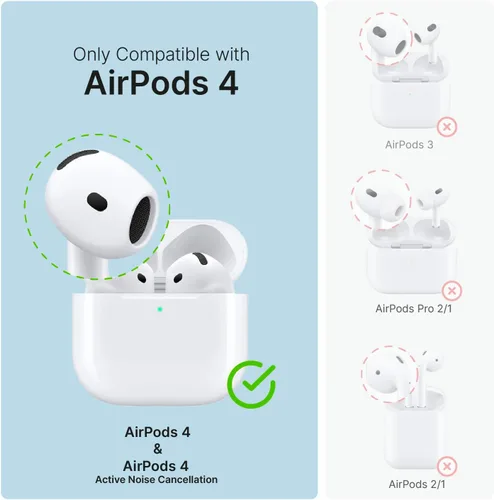 Vista 2 de Catalyst Funda impermeable para AirPods 4, protección contra caídas para Apple AirPods de 4ª generación con mosquetón, funda de silicona de carga