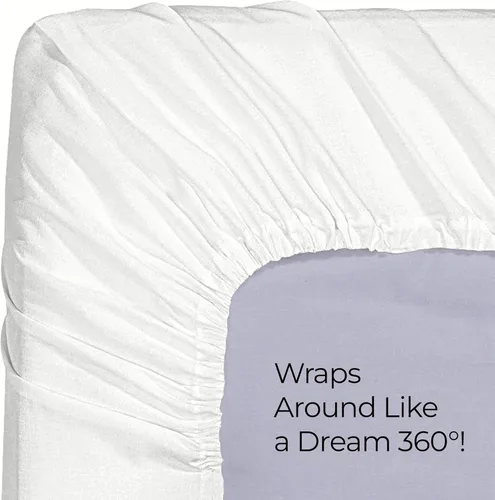 Vista 6 de Sábana ajustable, resistente a las arrugas, a la decoloración y a las manchas, hipoalergénicas, incluye un sábana ajustable Utopía Bedding, Blanco