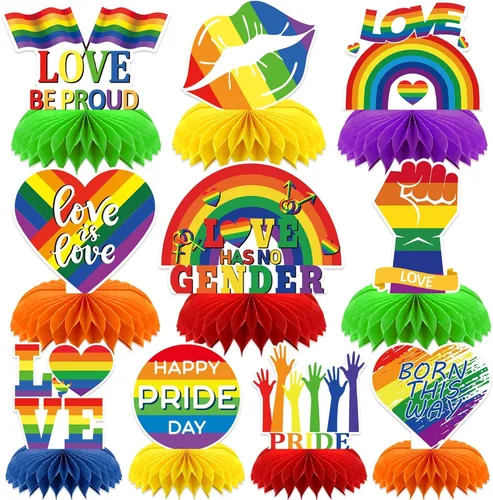 Vista 13 de Centro de mesa del 4 de julio, 10 piezas de centro de mesa patriótico, decoración de mesa para el Día de los Caídos, centros de mesa de panal azul