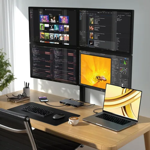 Vista 8 de Satechi Dock Thunderbolt 4 Carga de 100W, Monitor Dual HDMI 4K/60Hz, Transferencia de Datos 40Gbps, 2 USB-A 3.2, Ethernet, Dock Thunderbolt 4