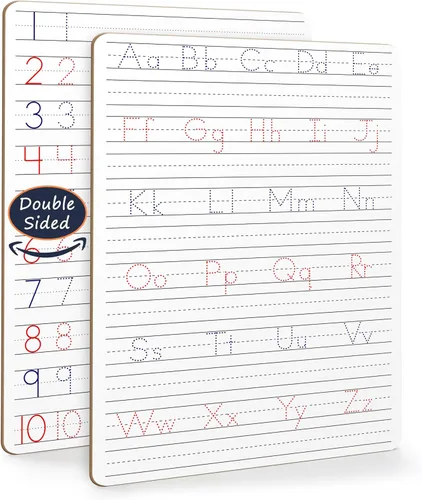Scribbledo Tabla de práctica de escritura con borrado en seco para niños, pizarra blanca para trazado de letras del alfabeto de 9 x 12 pulgadas,