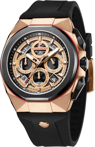 Paras Crown Watch for Men Tonneau Waterproof Quartz Luxury Chronograph Analog Men's Wrist Watches