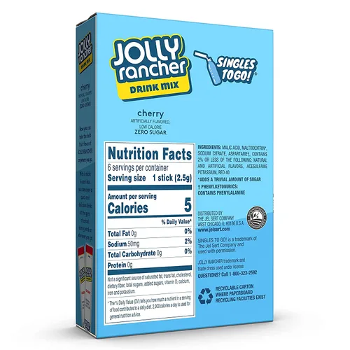 Vista 5 de Jolly Rancher CHERRY Singles to Go 3 cajas de 6 paquetes cada una