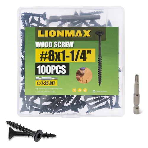 Vista 38 de Tornillos para cubierta LIONMAX 2 pulgadas, tornillos de madera #8 x 2, 100 piezas, resistentes al óxido, recubiertos con epoxi para exterior