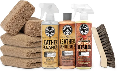 Chemical Guys - HOL303 Kit de cuidado de cuero y acondicionador (16 oz) (9 artículos)