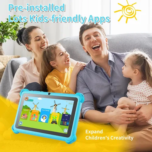 Vista 4 de zcobro Tableta para Niños Pequeños de 7 pulgadas Tableta de Aprendizaje para Niños 32GB Tabletas WiFi con Funda a Prueba de Golpes, YouTube, GMS