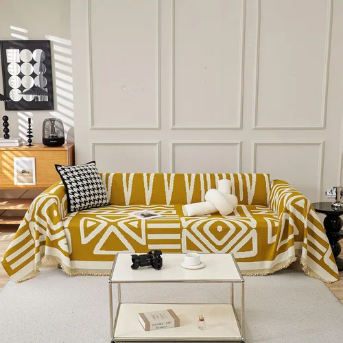 Vista 30 de VClife - Funda para sofá de 2 plazas o modular, de felpilla, antideslizante, bohemia, apta para perros, lavable, protectora, con borlas, para sala