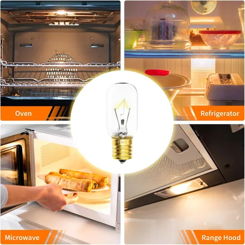 Vista 2 de Belleone Bombilla para horno microondas LG – Compatible con LG Frigidaire Ken-More Whirlpool GE Over the Range Microondas, base regulable 125V 30W