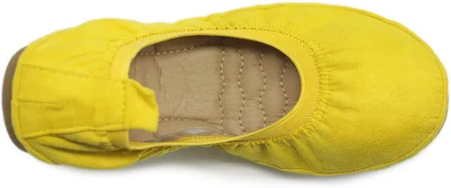 Vista 6 de Ollio Zapatos bajos de bailarina, cómodos, de gamuza sintética, para mujer