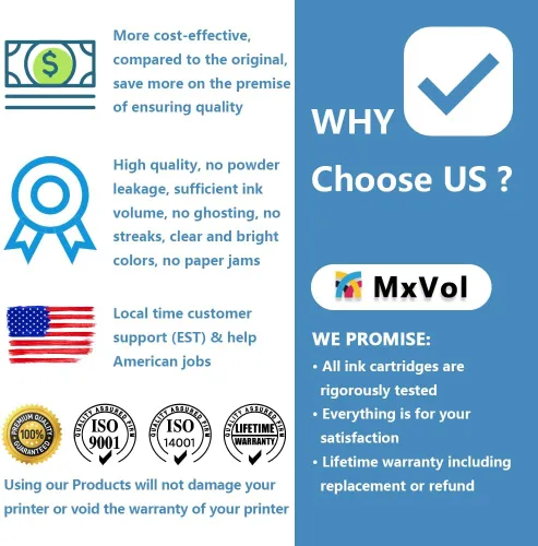 Vista 8 de MxVol Paquete de 4 cartuchos de tóner 414A, chip patentado, repuesto compatible para impresoras HP 414A W2020A 414X W2020X, funciona con HP