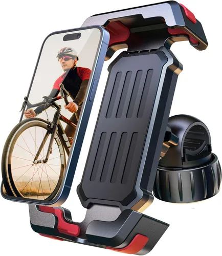 Pnitri 2025 Nuevo Soporte de Teléfono para Bicicleta Actualizado para Manillar - Instalación Rápida 1S, Soporte de Teléfono para Motocicleta,