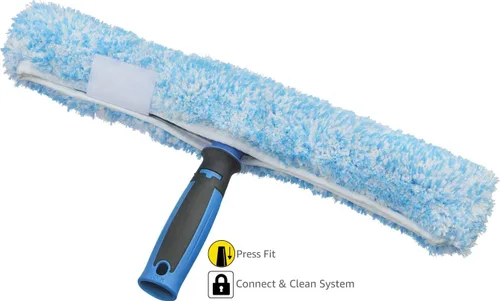 Vista 4 de Unger Limpiador Profesional de Ventanas con Mango de Alto Rendimiento de 14", Limpia Suavemente Superficies de Espejo y Vidrio Sin Rayar, Funda