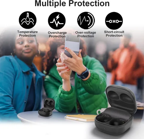 Vista 7 de Funda de carga inalámbrica para Samsung Galaxy Buds 2 Pro, funda de carga de repuesto Buds 2 Pro con batería incorporada de 700 mAh, compatible