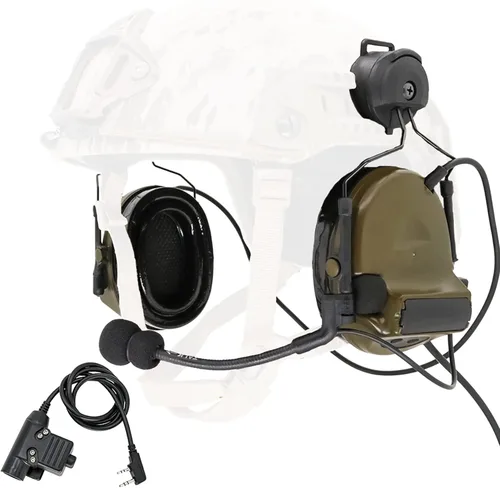 Auriculares tácticos con adaptador de riel ARC, protección auditiva con almohadillas de gel para los oídos para deportes de Airsoft