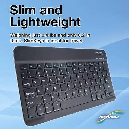 Vista 6 de BoxWave Teclado compatible con Yaxa Fire HD 8 (10ª generación 2020), teclado Bluetooth SlimKeys, teclado portátil con comandos integrados