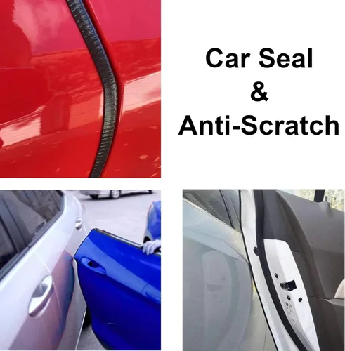 Vista 5 de AUTOXBERT Protectores de borde de puerta de automóvil de 16 pies (16.4 ft) de goma universal en forma de U, protección de borde de puerta