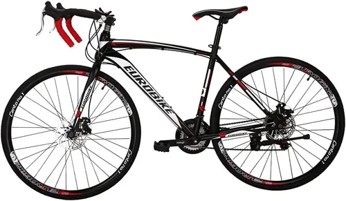 EUROBIKE Bicicleta de carretera 700C Ruedas 19.3 in Marco para hombres y mujeres Bicicleta de carreras